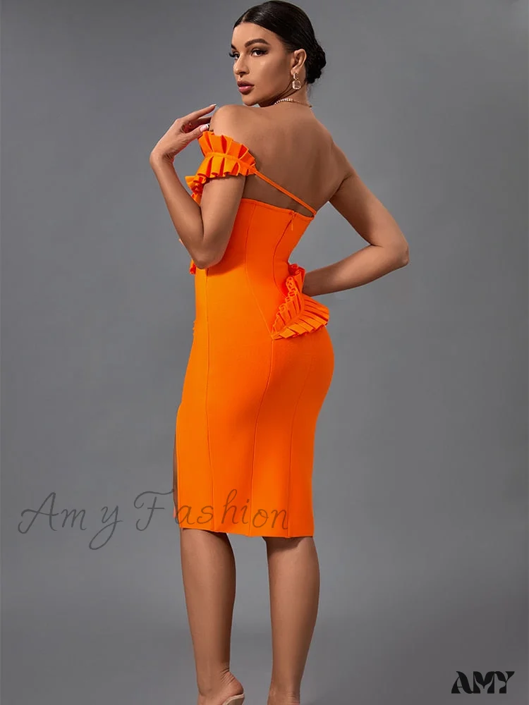 Amy Fashion - Elegant Sexy One Shoulder Evening Club Party Dress - Image 6