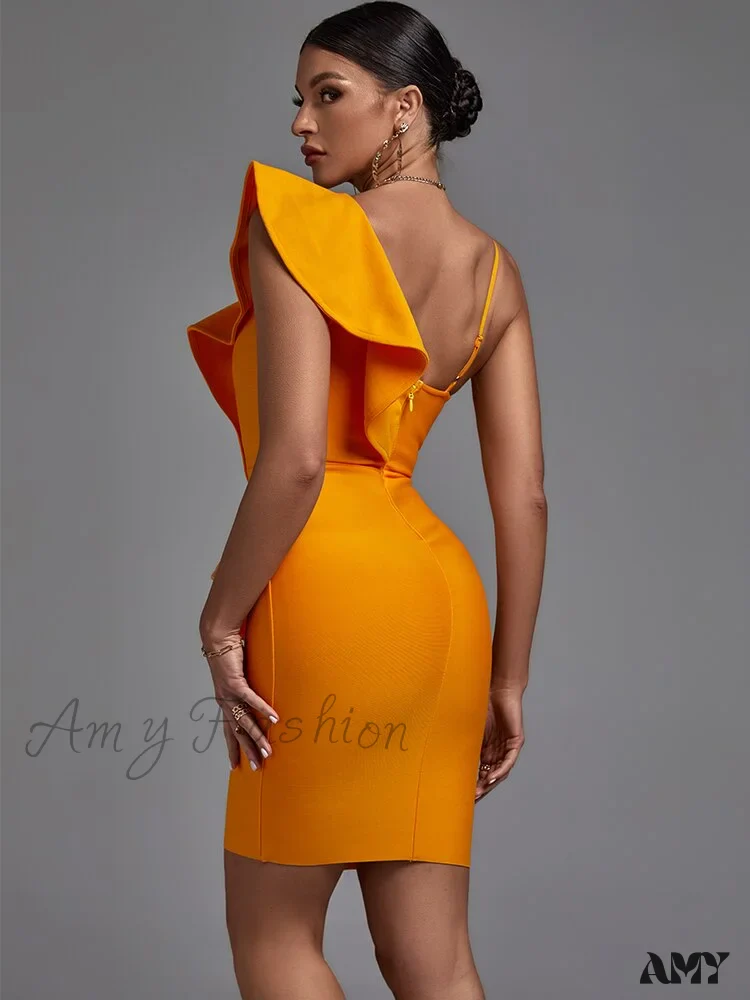 Amy Fashion - Elegant Sexy Ruffle Evening Club Party Dress - Image 3
