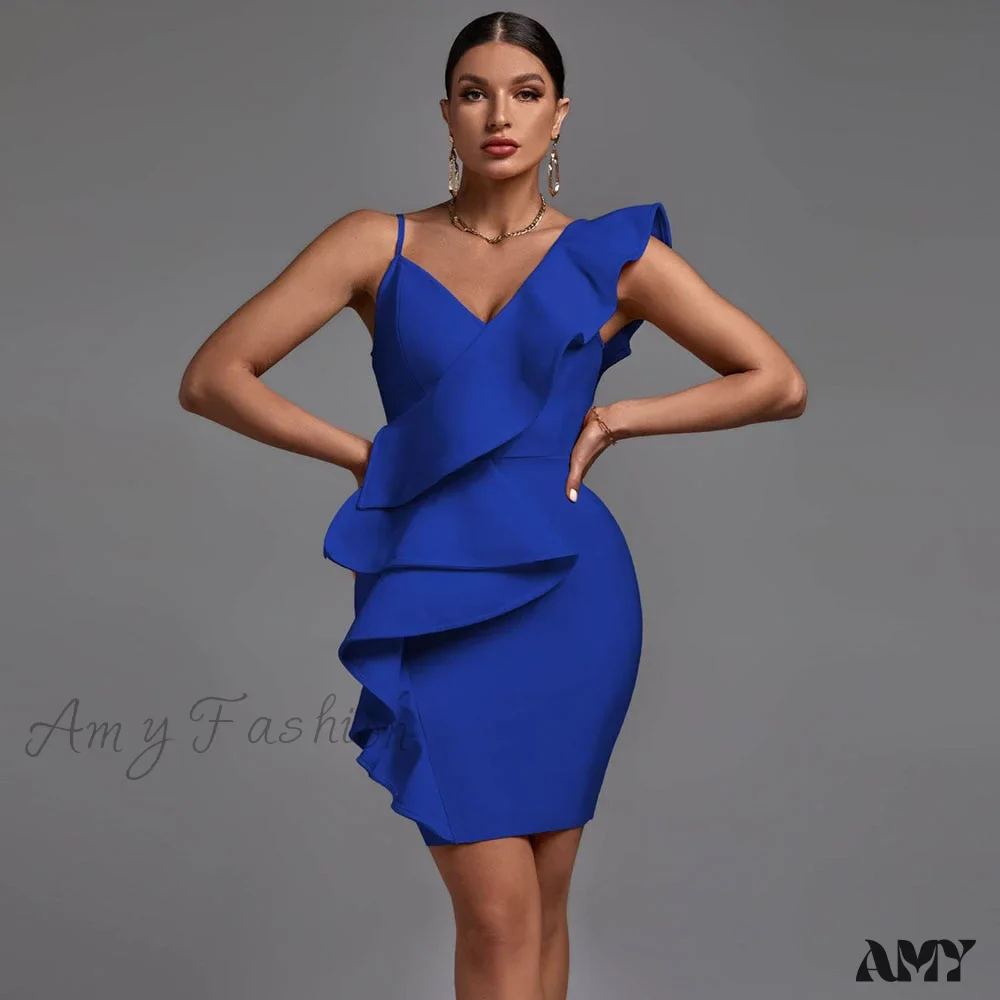 Amy Fashion - Elegant Sexy Ruffle Evening Club Party Dress - Image 7