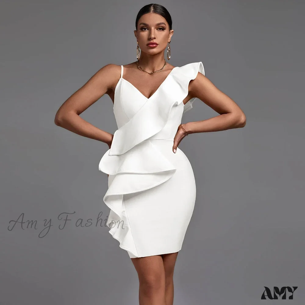 Amy Fashion - Elegant Sexy Ruffle Evening Club Party Dress - Image 9