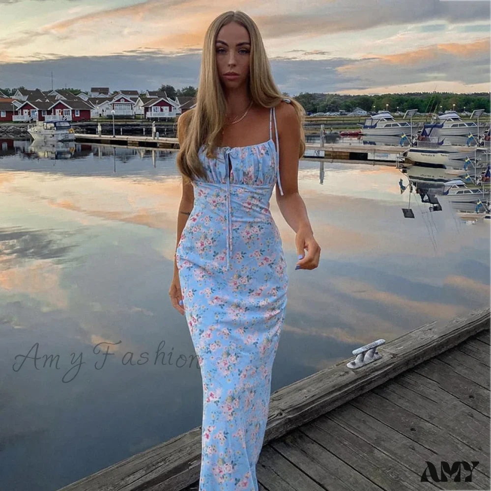 Amy Fashion - Elegant Sleeveless Maxi Sexy Backless Dress