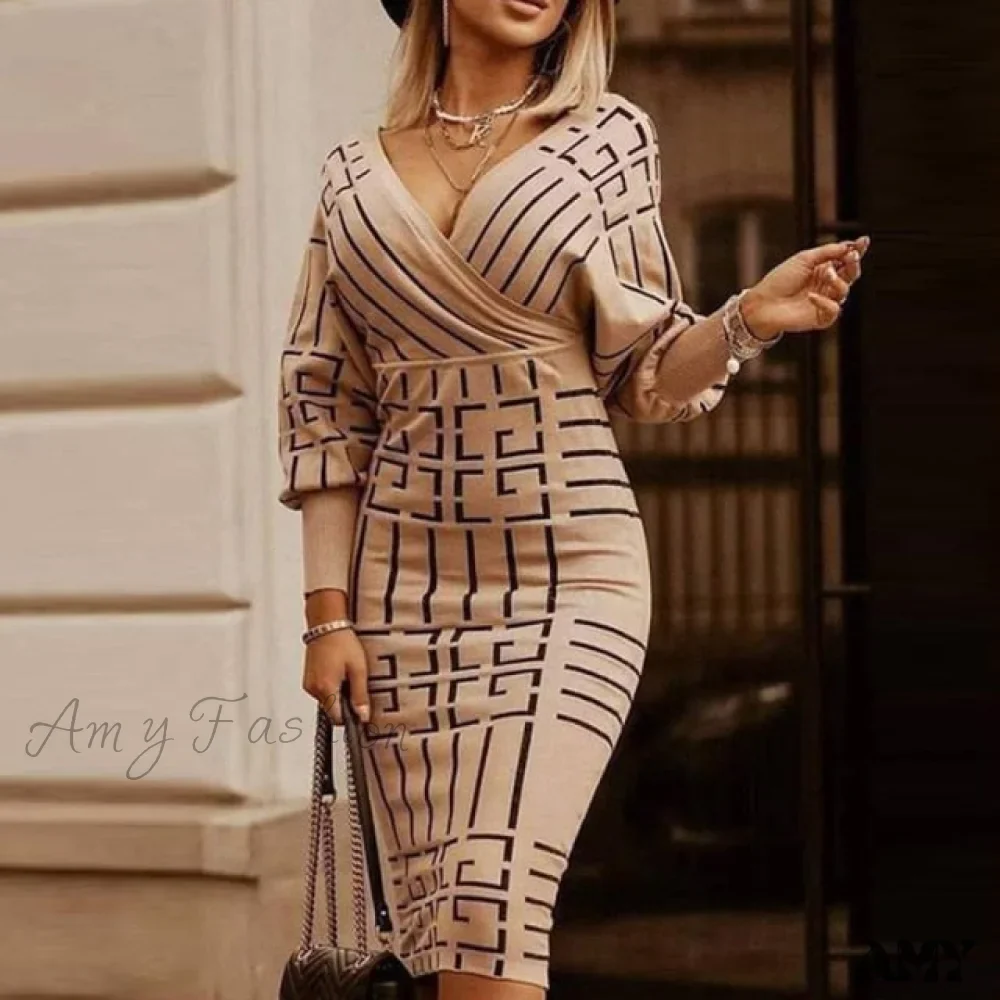 Amy Fashion - Elegant V Neck Lace Patchwork Ladies Dresses - Image 8