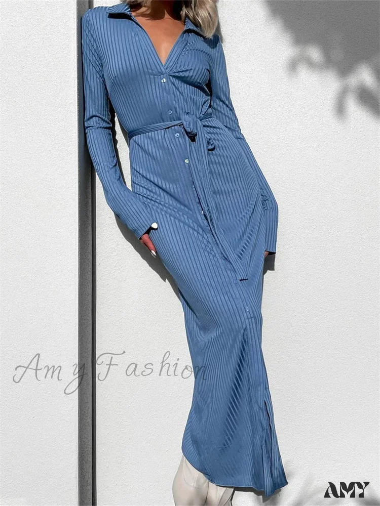 Amy Fashion - Elegant Women  Sleeve Shirt Solid Casual Buttons Up Party Beach Cocktail Club Vestido Streetwear - Image 2