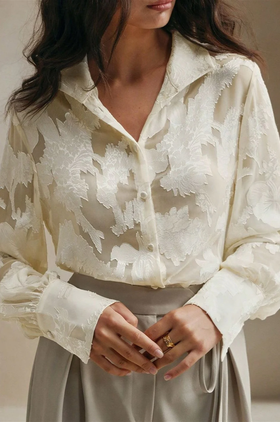 Embroidered Turtleneck Casual Spring-Summer Blouse - Image 5