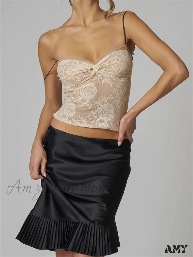 Fairycore Slim Fit Mesh Backless Sleeveless Aesthetic Low Cut Crop Top - Image 6