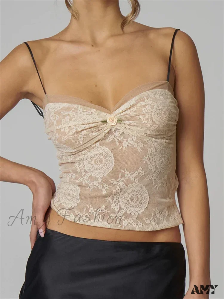 Fairycore Slim Fit Mesh Backless Sleeveless Aesthetic Low Cut Crop Top - Image 8