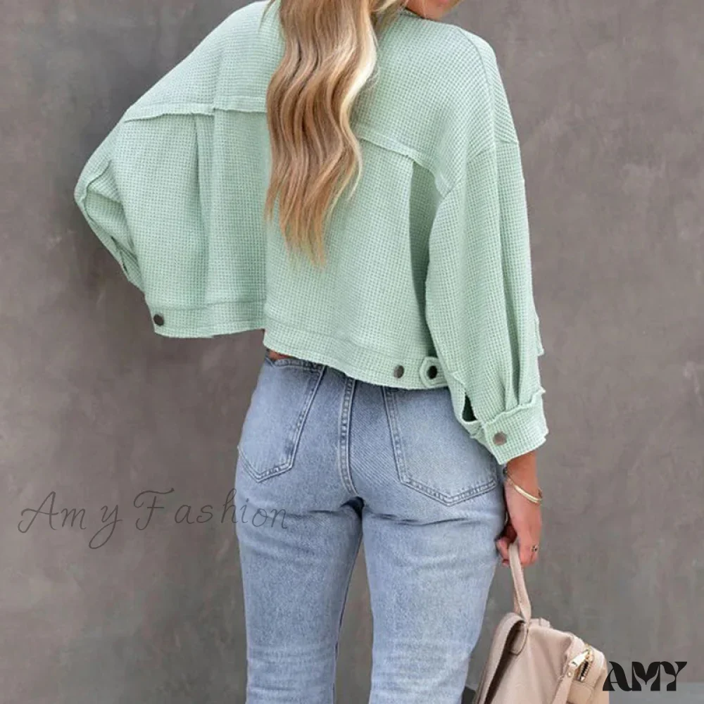 Amy Fashion - Simple Casual Mini Short Jacket - Image 3