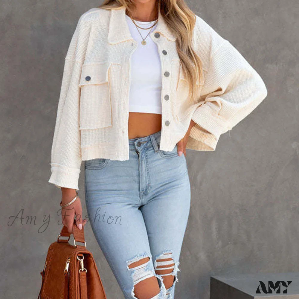 Amy Fashion - Simple Casual Mini Short Jacket - Image 5