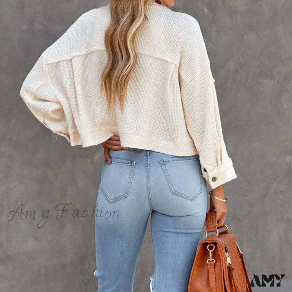Amy Fashion - Simple Casual Mini Short Jacket - Image 6