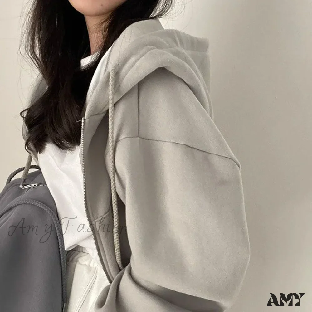 Fashion Elegant Chic Warm Cozy Trendy Comfortable Solid Color Hoodies - Image 2