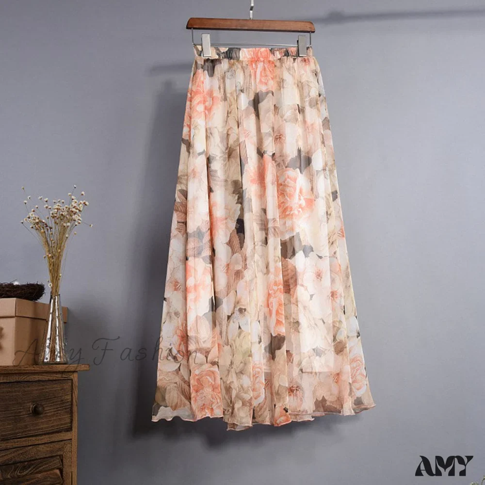Amy Fashion - Fashion Florals Print Long Skirt - Image 11