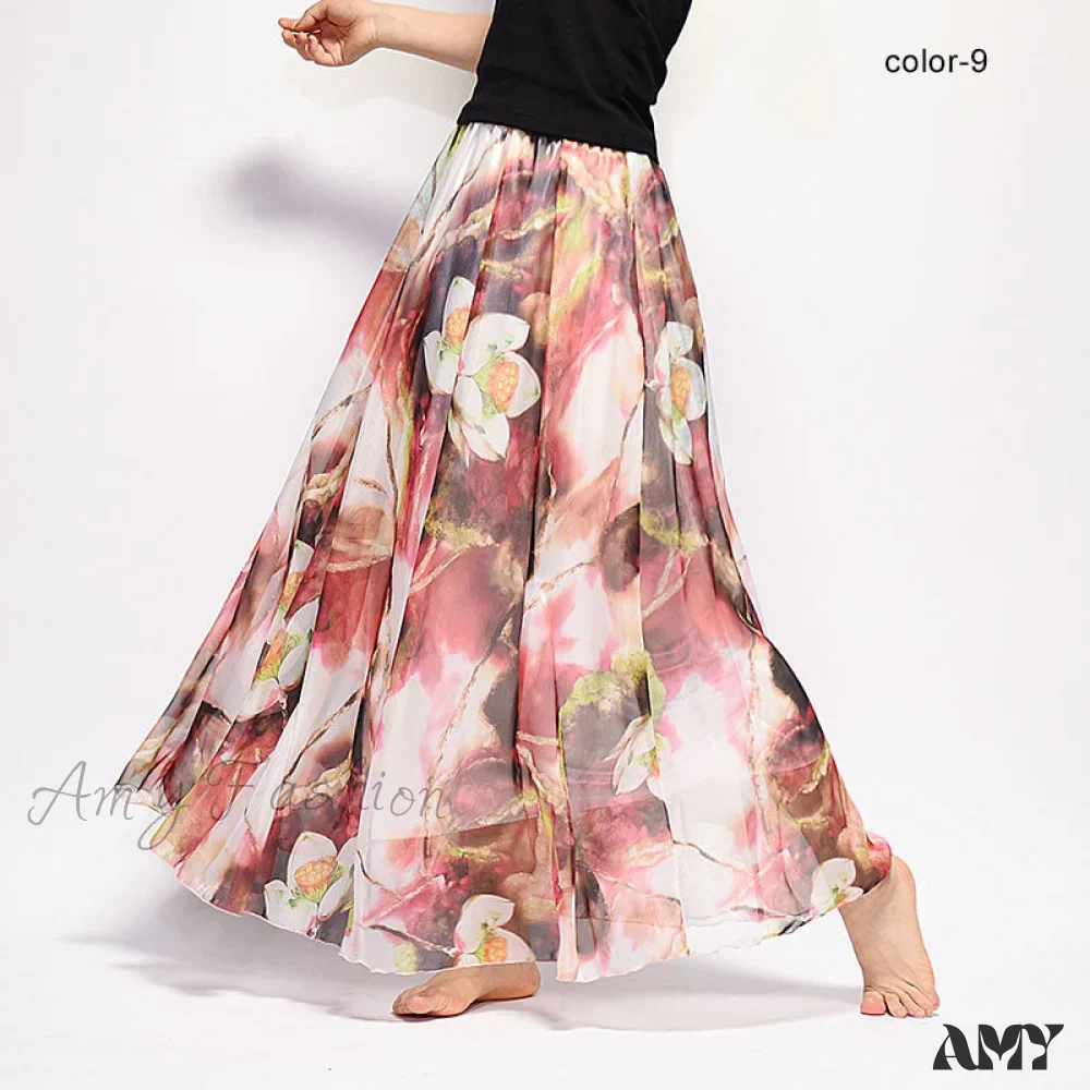 Amy Fashion - Fashion Florals Print Long Skirt - Image 13