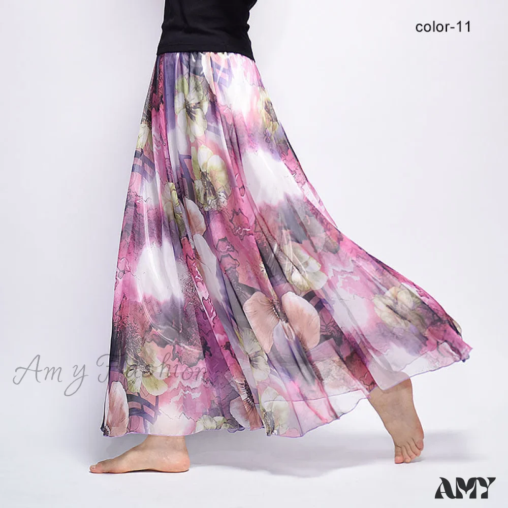 Amy Fashion - Fashion Florals Print Long Skirt - Image 15