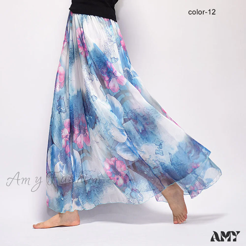 Amy Fashion - Fashion Florals Print Long Skirt - Image 16