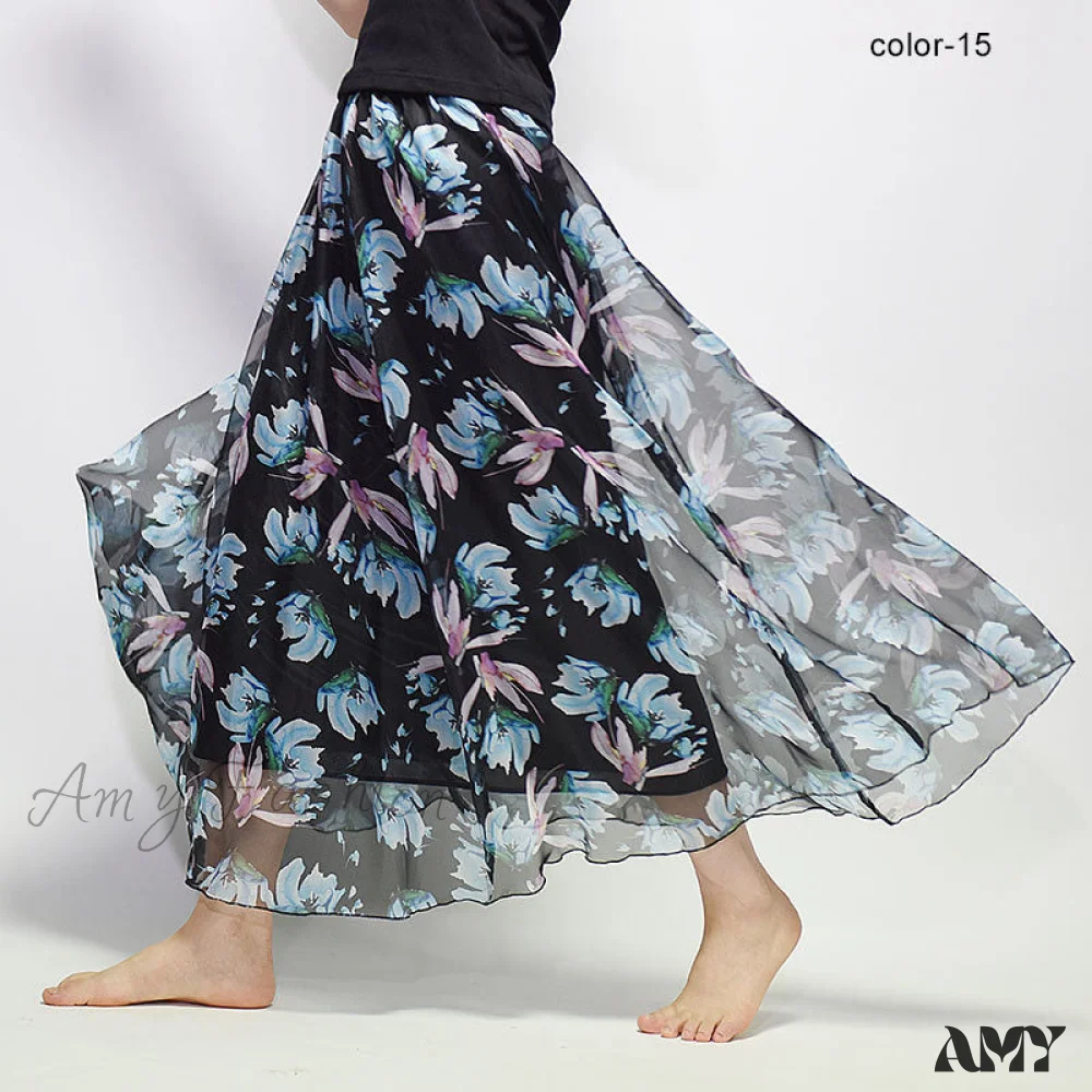 Amy Fashion - Fashion Florals Print Long Skirt - Image 19