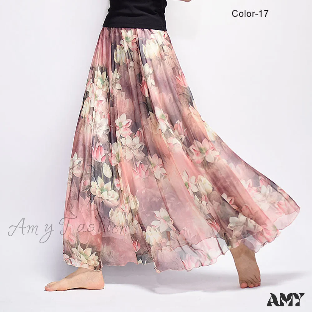 Amy Fashion - Fashion Florals Print Long Skirt - Image 21