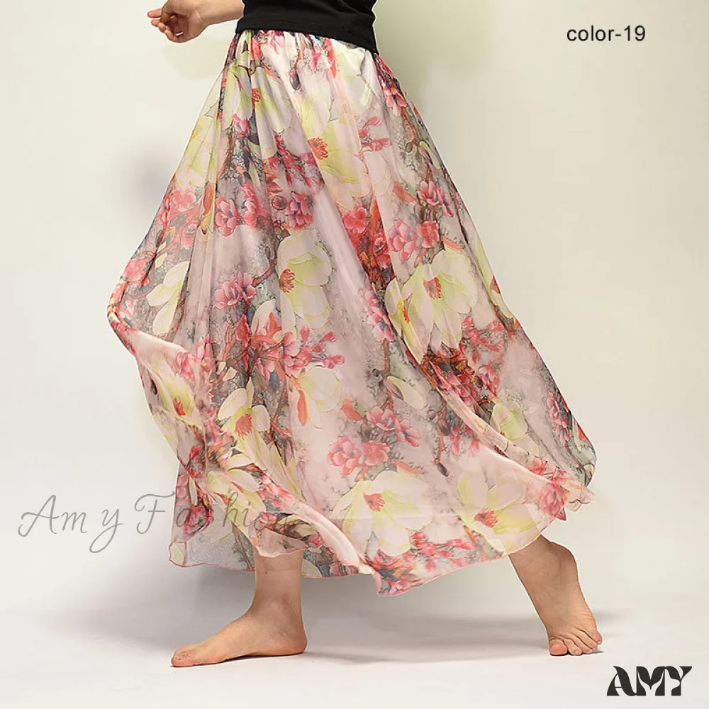Amy Fashion - Fashion Florals Print Long Skirt - Image 23