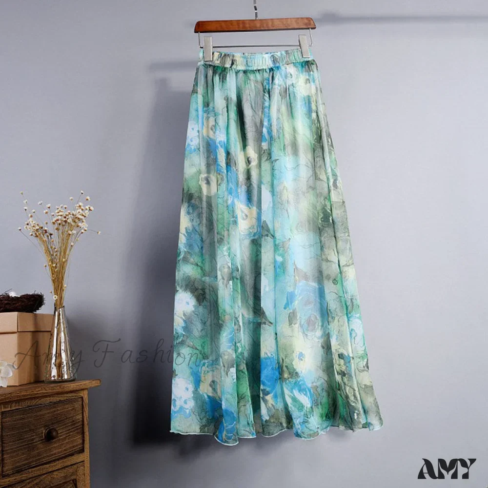 Amy Fashion - Fashion Florals Print Long Skirt - Image 6