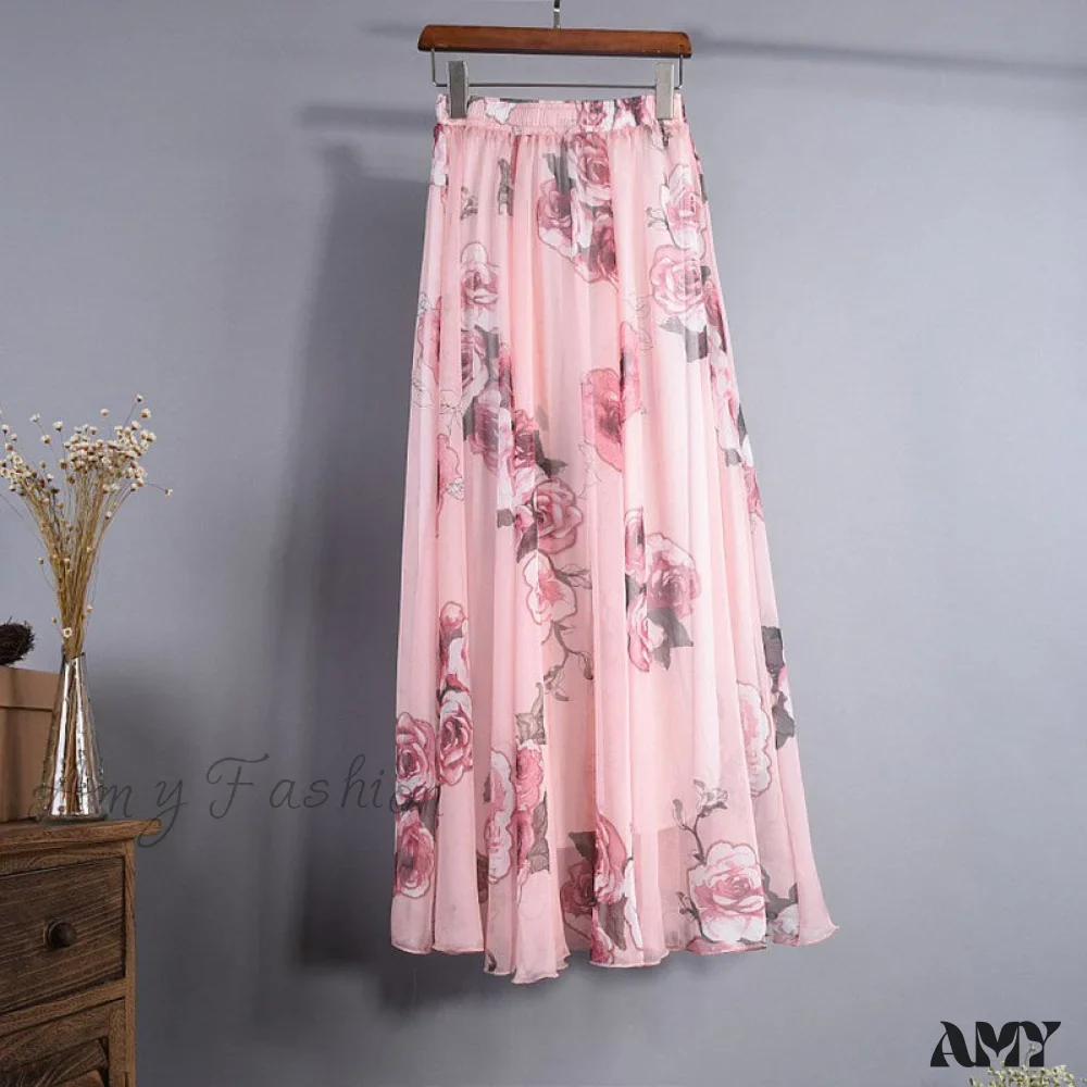 Amy Fashion - Fashion Florals Print Long Skirt - Image 8