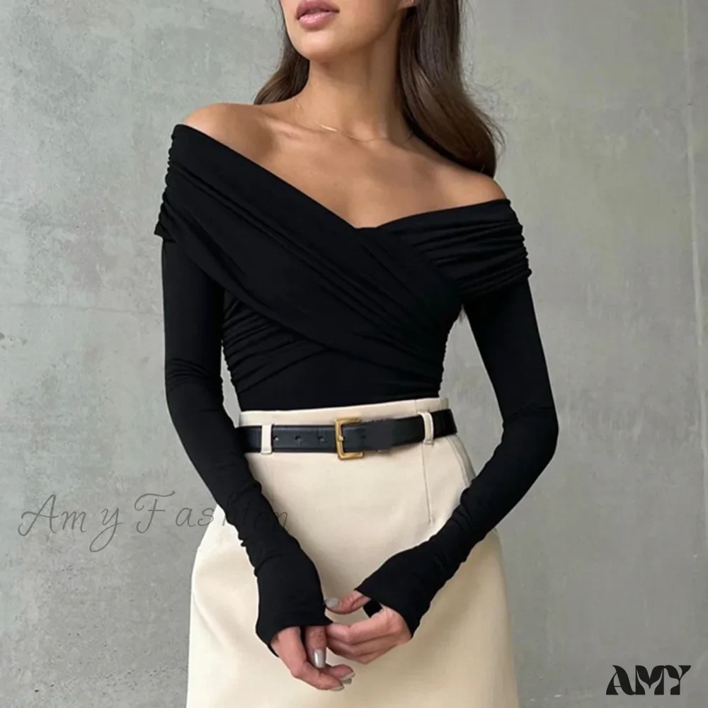 Fashion Front Cross Long Sleeve Slim Fit Clubwear Streetwear Crop Top - Image 3