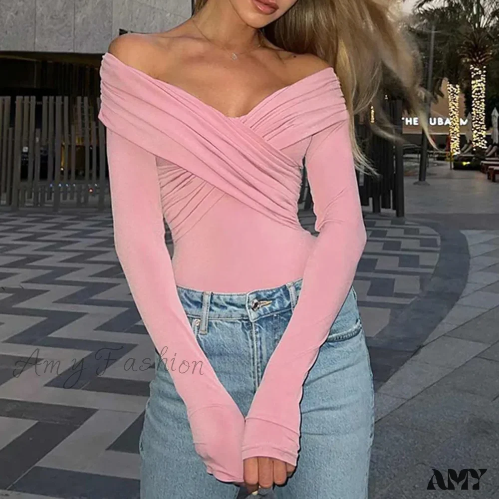 Fashion Front Cross Long Sleeve Slim Fit Clubwear Streetwear Crop Top - Image 6