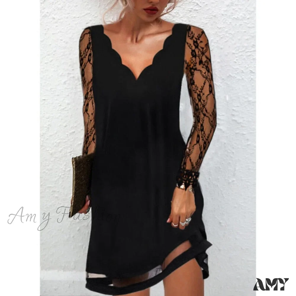 Amy Fashion - Fashion Sexy Casual Long Sleeve Vestidos Pullover Party Dress - Image 8
