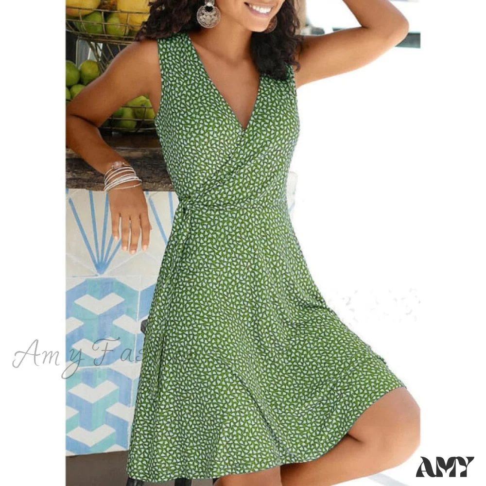 Amy Fashion - Sexy V-Neck Sleeveless Bandage Bohemian Dresses - Image 3