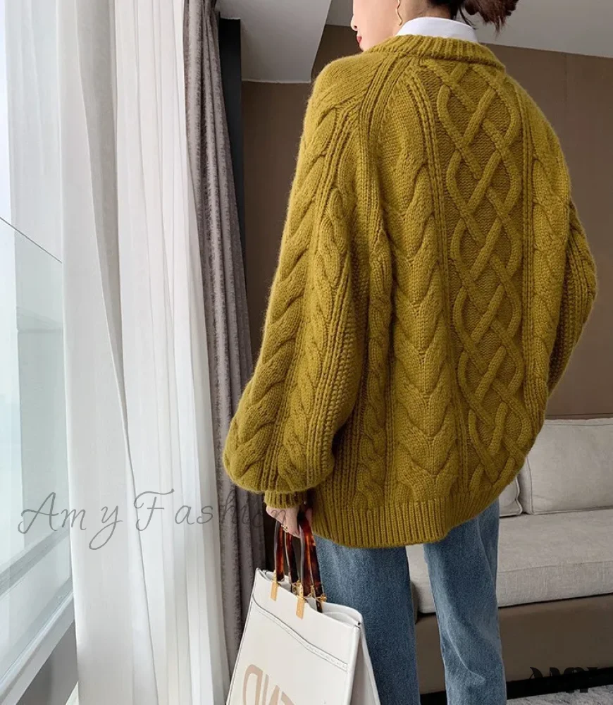 Fashion Tops 2024 Women Autumn Winter Loose Long Sleeve Oversized Stylish Cozy Trendy Chic Sweater - Image 6