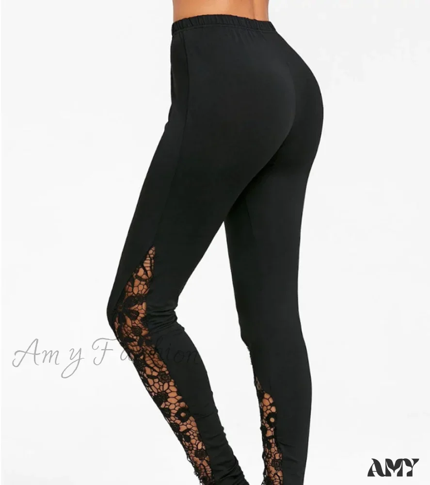 Amy Fashion - Fashion Elastic High Waist Leggings - Image 7