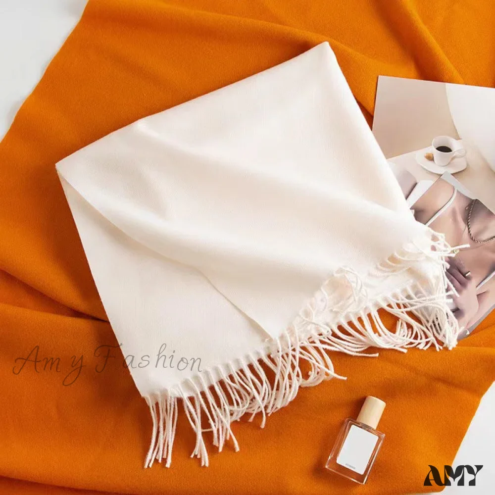 Faux Cashmere Winter High-End Style Versatile Warm Elegant Scarf - Image 3