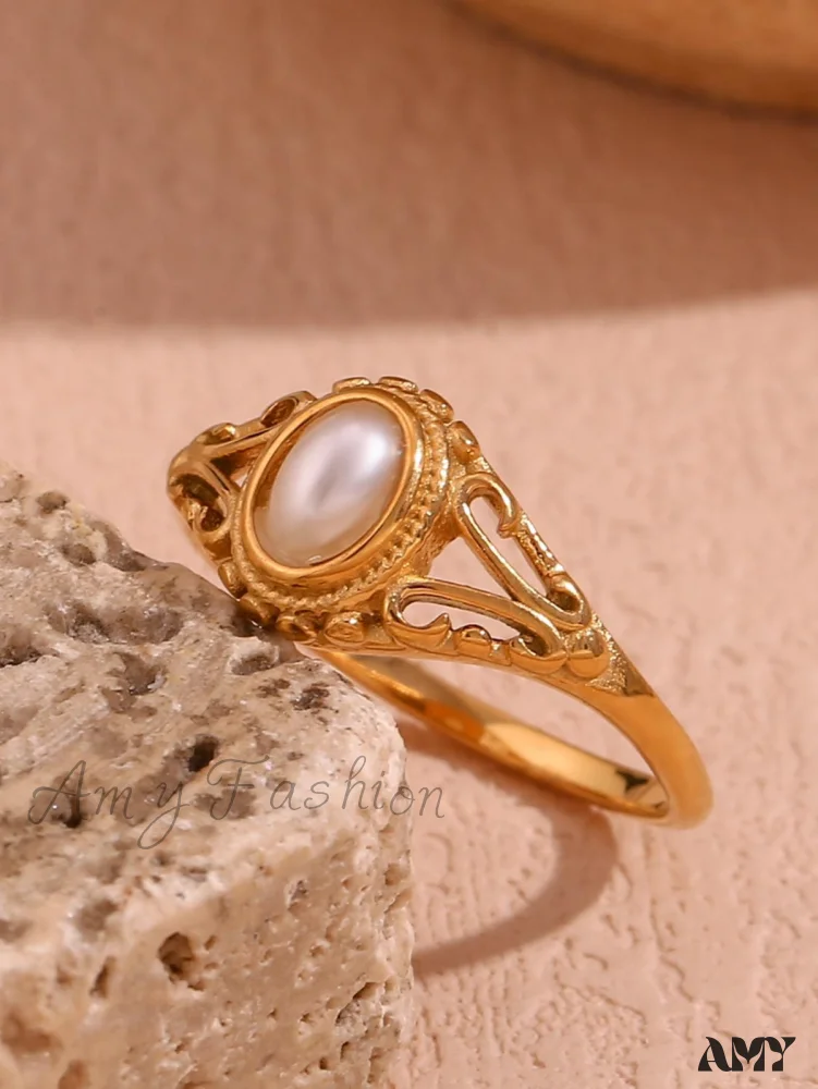 Amy Fashion - Faux Pearl Decor Ring - Image 6