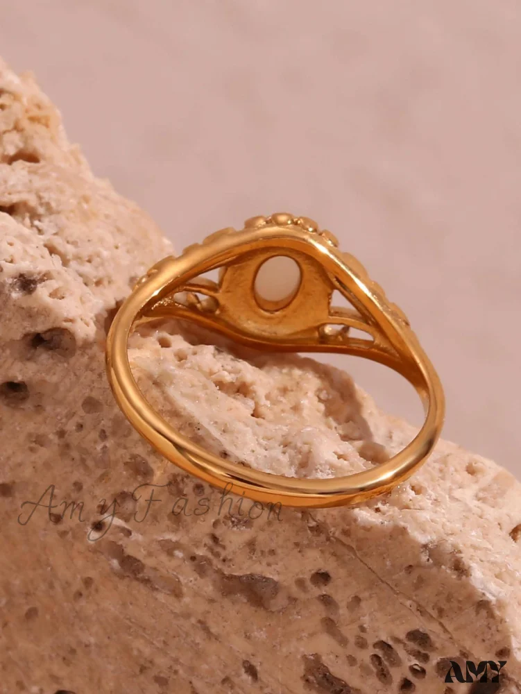 Amy Fashion - Faux Pearl Decor Ring - Image 8