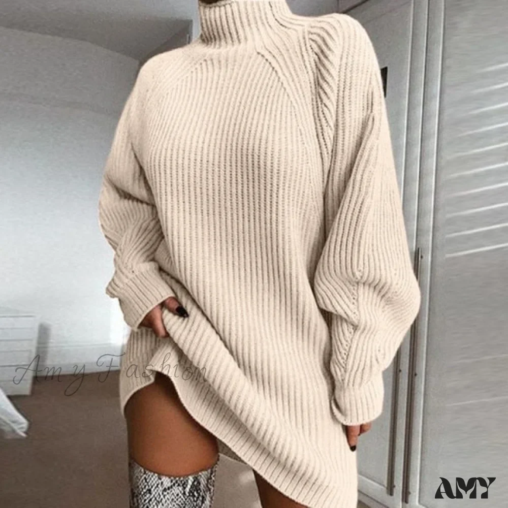 Amy Fashion - Female Casual Loose Sexy Club Sweater Dresses - Image 4