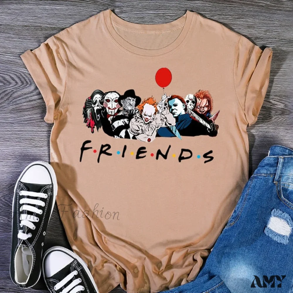 Amy Fashion - Casual Short Sleeve Fashion 90s T-shirt - Image 2