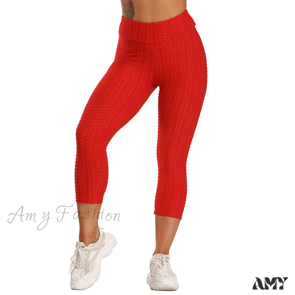 Amy Fashion - Ruched Butt  Leggings Capris Pants - Image 10