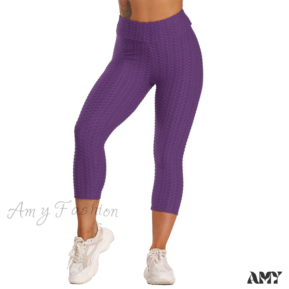 Amy Fashion - Ruched Butt  Leggings Capris Pants - Image 13