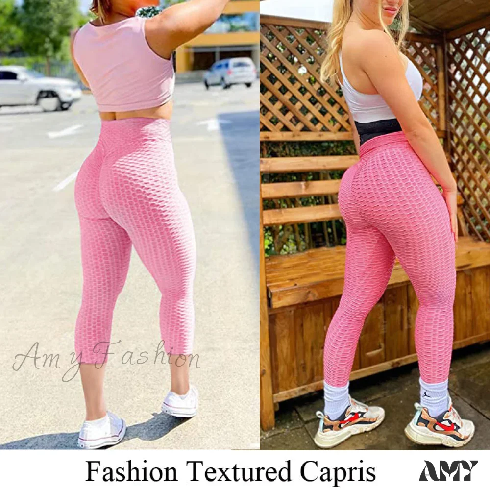 Amy Fashion - Ruched Butt  Leggings Capris Pants - Image 4