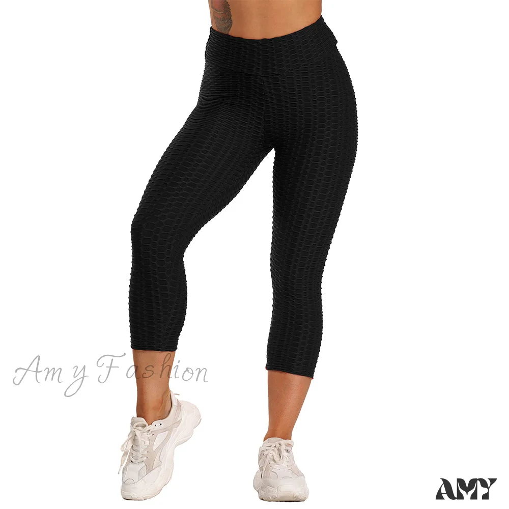 Amy Fashion - Ruched Butt  Leggings Capris Pants - Image 8