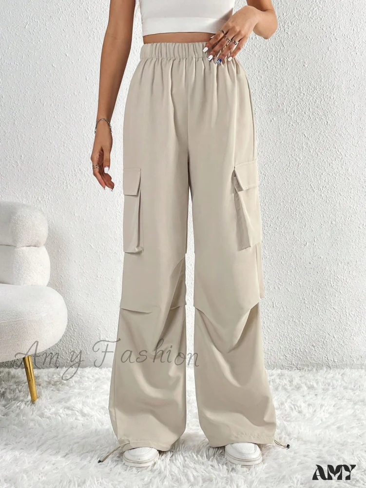 Amy Fashion - Flap Pocket Side Cargo Pants - Image 4