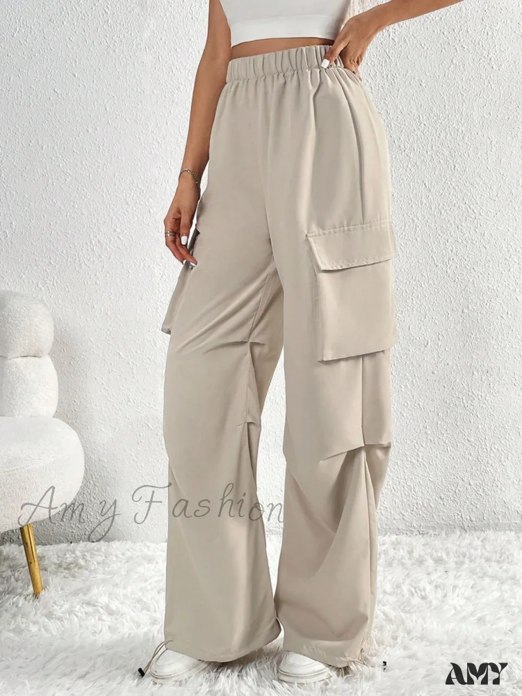 Amy Fashion - Flap Pocket Side Cargo Pants - Image 5