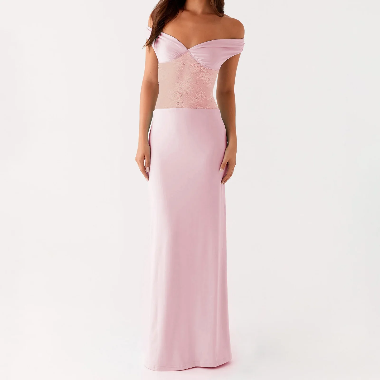 Floral Lace Patchwork Off Bodycon Dress - Image 5