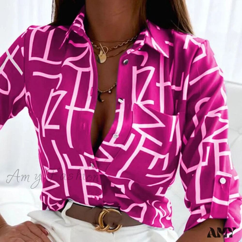 Amy Fashion - Floral Printing Single Button New Shirt - Image 10