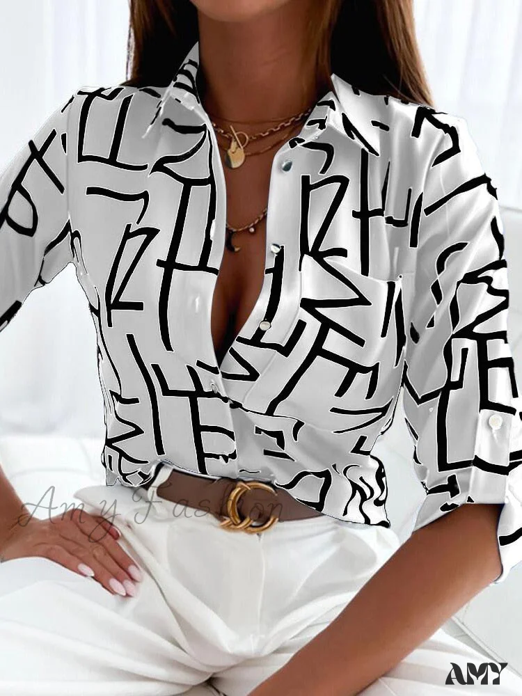 Amy Fashion - Floral Printing Single Button New Shirt - Image 3