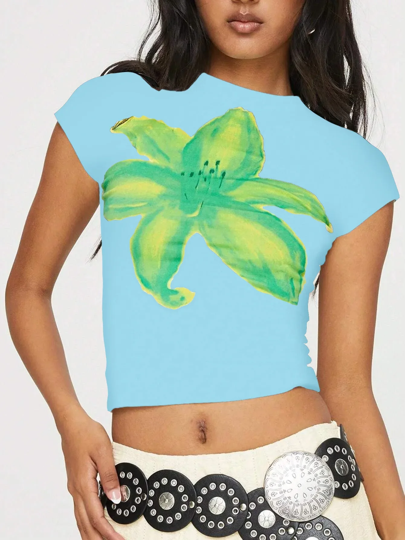 Floral Slim Fit Casual Street T-shirt - Image 5