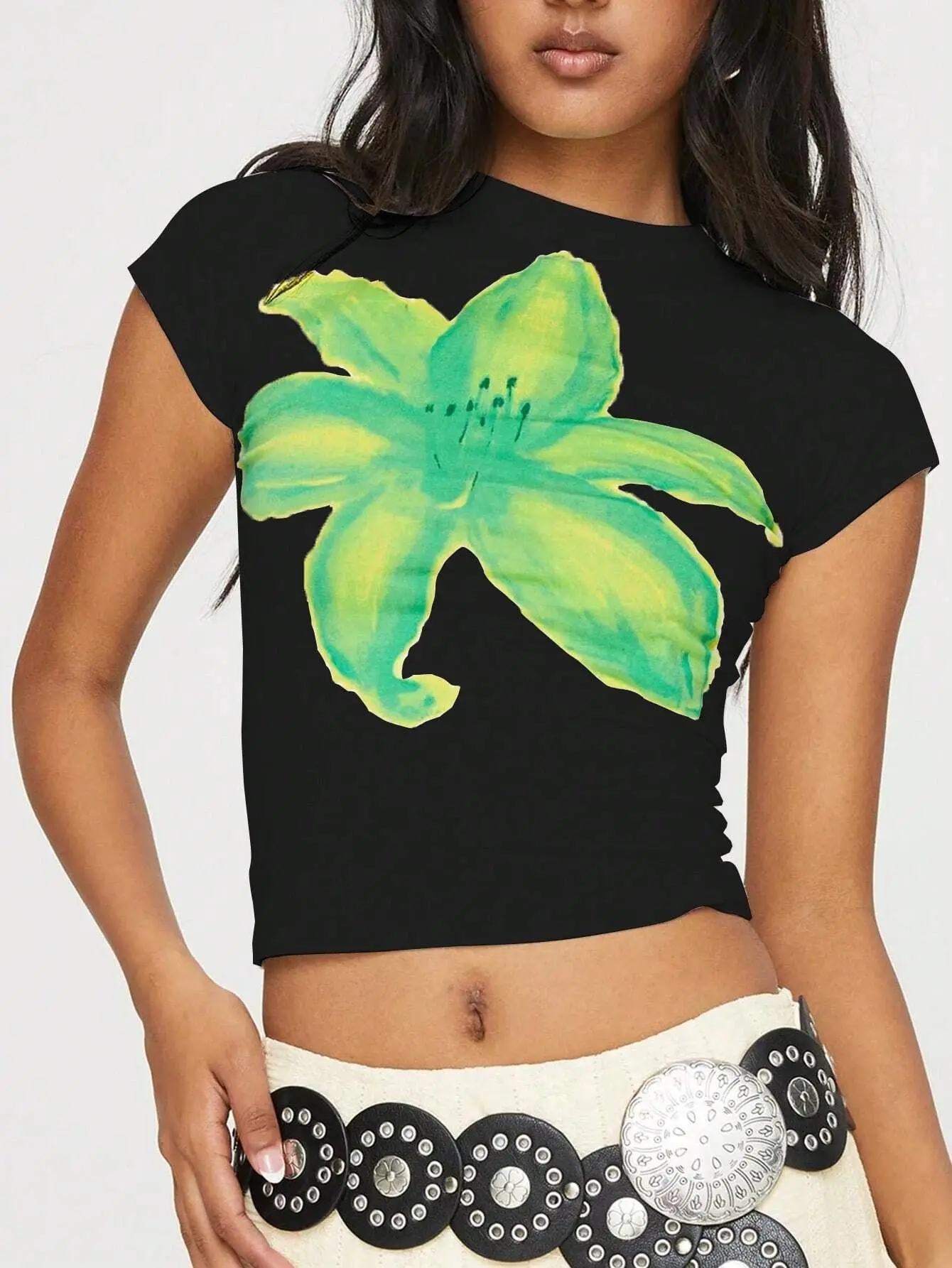 Floral Slim Fit Casual Street T-shirt - Image 6