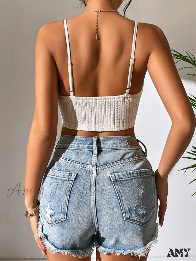 Amy Fashion - Fringe Trim Cami Top - Image 5