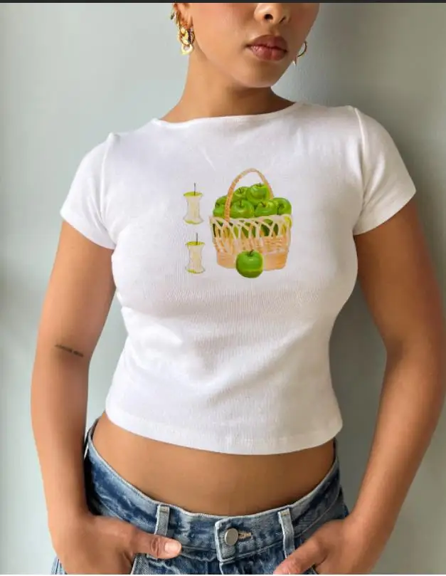 Fruit Print Slim Fit Crew T-shirt - Image 10