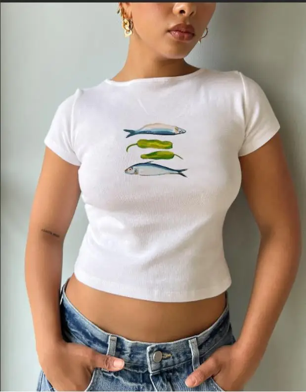 Fruit Print Slim Fit Crew T-shirt - Image 3