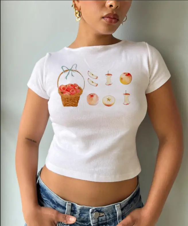 Fruit Print Slim Fit Crew T-shirt - Image 9