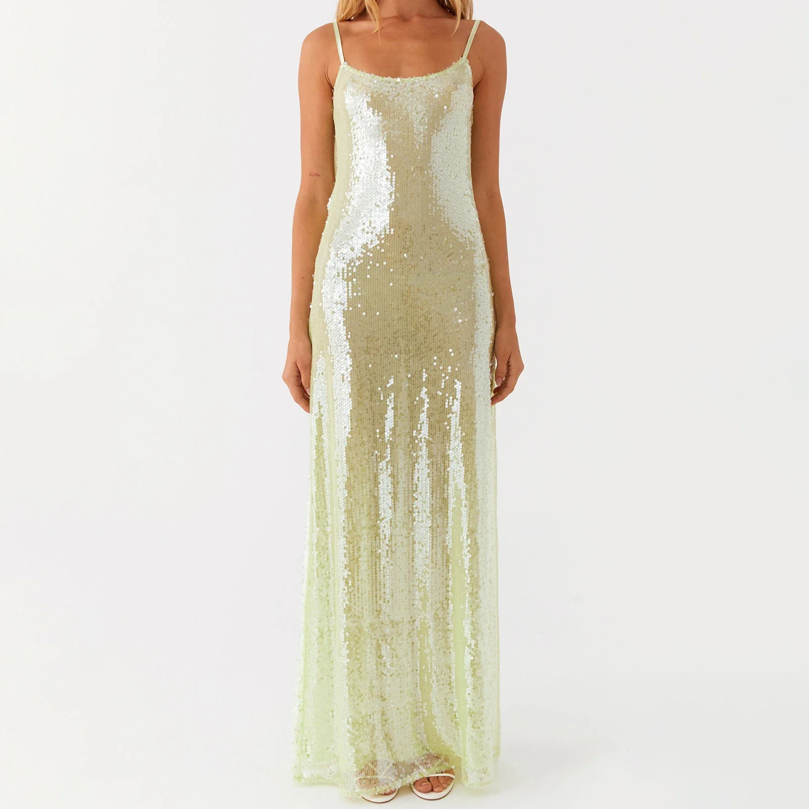 Glitter Sequin Rhinestone Long Bodycon Dress